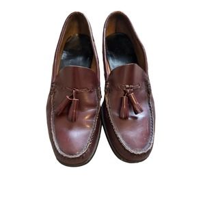 Men's red/brown Leather loafers' size 9.5